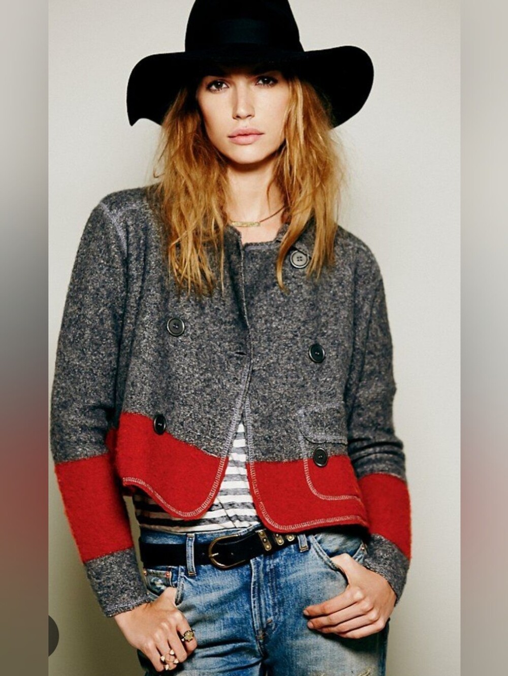 Free People Bottom Line Cropped Jacket, Size XS